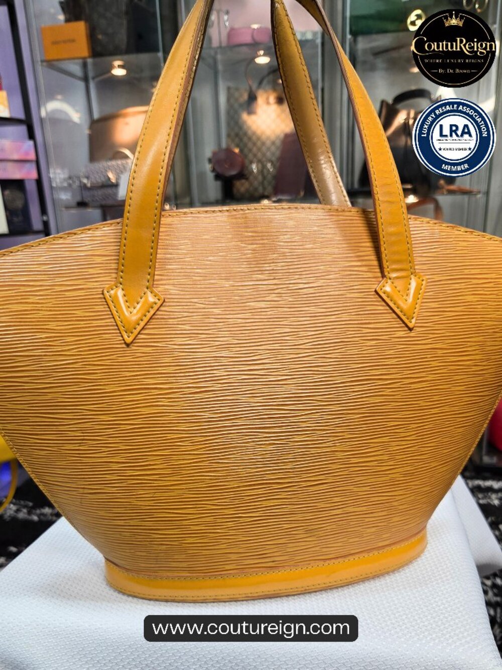 Louis Vuitton - Leather handbag, Epi Saint Jacques PM, Yellow